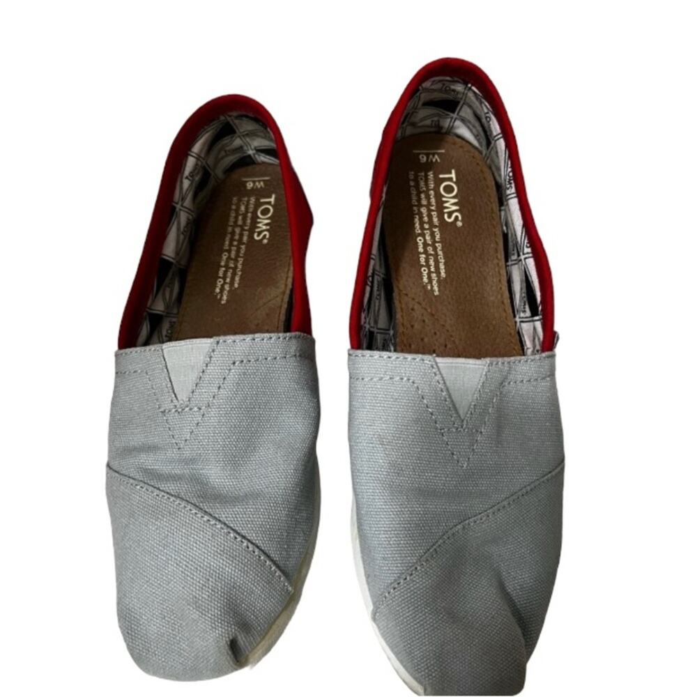 Women’s Size 6 Toms Classic Canvas Red Gray Ohio State Colors OSU Buckeyes
